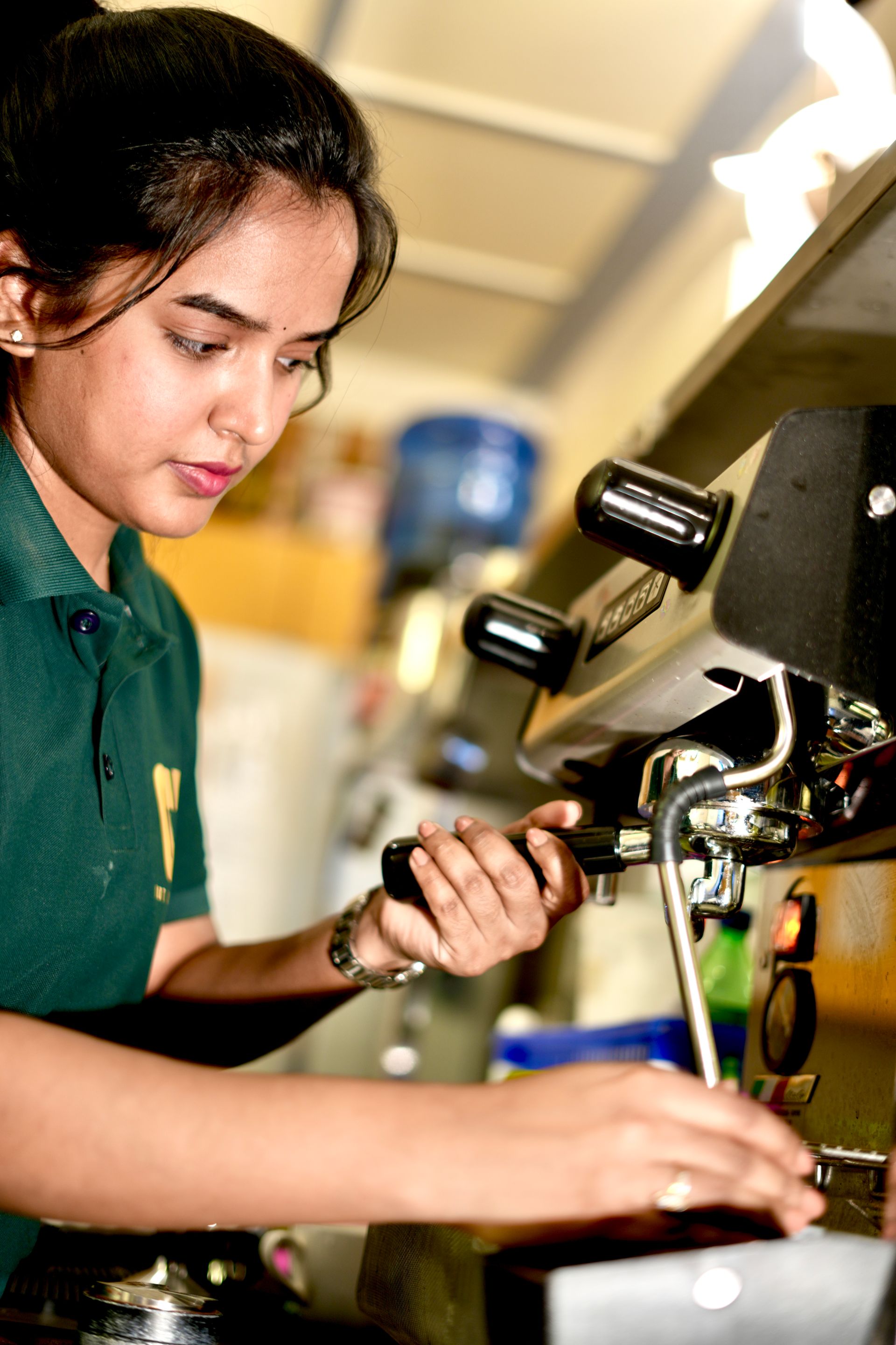 Espresso machine brewing
